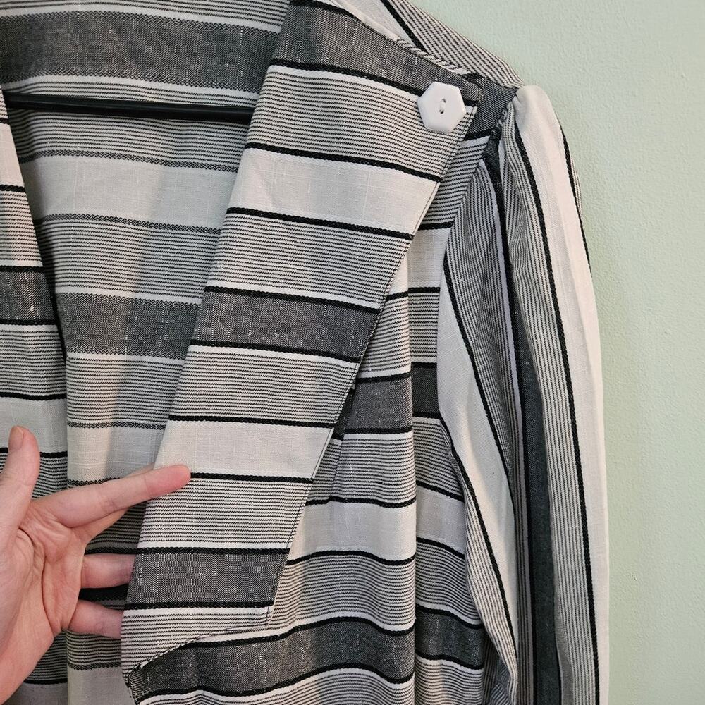 Vintage Manhattan Plaza 80s Grey Striped Open Jac… - image 7